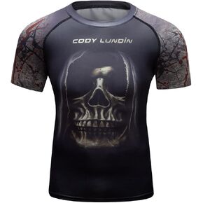 Men's 3D Graphic Compression Fitness Shirt Sports Wicking T-Shirt Crew Neck Short Sleeve Athletic Tank Tops