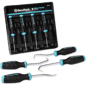 DURATECH 4 Piece Hook and Pick Set, Offset, Straight, 90°Pick and Hook, Used for Auto and Electronics Maintenance Tools, with Storage Tray in Kuwait