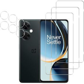 [3+3 Pack] Screen Protector and Camera Lens Protector for OnePlus Nord N30 5G, HD Anti-Scratch Anti-Fingerprint Tempered Glass Screen Protector, for OnePlus Nord N30 5G