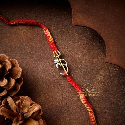 Pure 925 Sterling Silver Rakhi for brother Charm Bracelet Raksha Bandhan With Pure Thread For Men, Boys, Rakhis Omtrgldn in Saudi Arabia