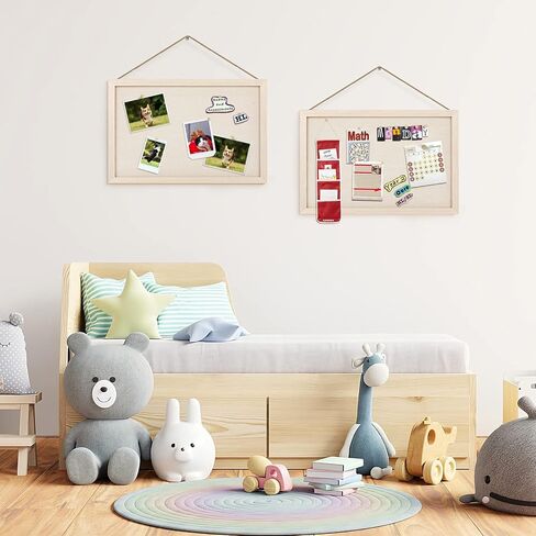 Kinlink Cork Board Bulletin Board with Linen, Wood Framed Cork Board 16x11 inch 2 Pack, Pin Board for Wall with 20-Pushpin for Office, Bedroom, School, Light Wood in Saudi Arabia