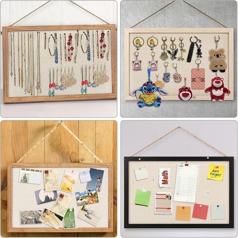 Kinlink Cork Board Bulletin Board with Linen, Wood Framed Cork Board 16x11 inch 2 Pack, Pin Board for Wall with 20-Pushpin for Office, Bedroom, School, Light Wood in Saudi Arabia