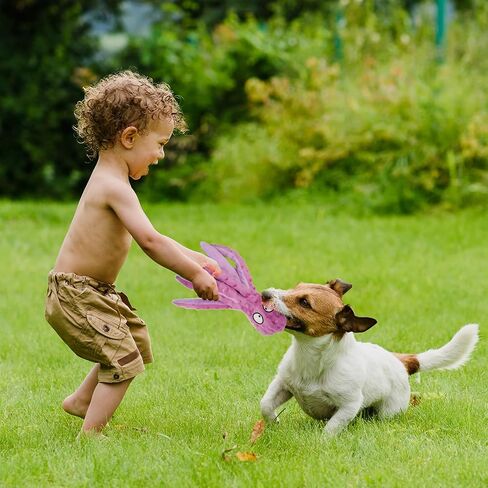 Dog Squeaky Toy Set - Octopus and Crocodile Design, 2-Pack, Durable Plush Toys for Large Dogs, Interactive Play, Sturdy, Soft, and Crinkly, Ideal for Small to Large Dogs (Green & Purple) in Saudi Arabia
