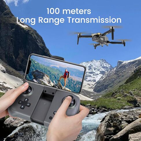 طائرة بدون طيار بمحرك بدون فرشاة من TizzyToy مع كاميرا 4K FPV، طائرة رباعية المروحية RC مع حقيبة حمل، وقت طيران 36 دقيقة، وضع مقطوعة الرأس، عدسة قابلة للتعديل 90 درجة، قلب 360 درجة، تعديل 3 سرعات، بطاريتان، طائرة بدون طيار قابلة للطي للبالغين والمبتدئين،  in Kuwait