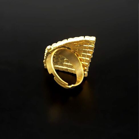 خواتم كبيرة مربعة من حجر الراين للنساء من JSEA يمكن تغيير حجمها باللون الفضي والذهبي لحفلات الزفاف in Kuwait