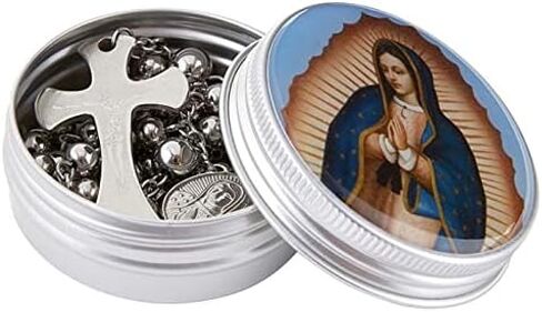 Our Lady of Guadalupe Metal Rosary Tin in Saudi Arabia