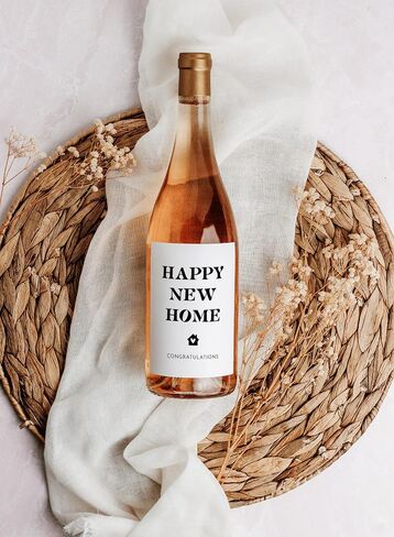 (Set of 2) New Home Wine Label. Gift for New Homeowners. Realtor Gifts. Closing Gift. (Happy New Home) in Saudi Arabia