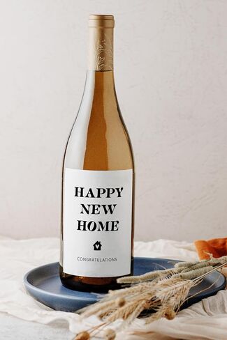 (Set of 2) New Home Wine Label. Gift for New Homeowners. Realtor Gifts. Closing Gift. (Happy New Home) in Saudi Arabia