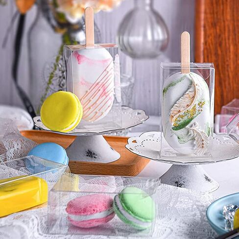 VGOODALL Small Popsicle Clear Box Set, 30PCS Cakesicle Clear Boxes Food Candy Treat Boxes for DIY Baking Wedding Baby Shower Kids Birthday Party in Saudi Arabia