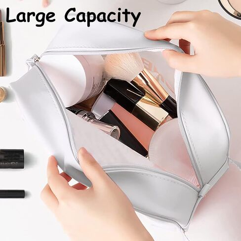3pcs Portable PVC Waterproof Travel Translucent Cosmetic Bag, Large Capacity Sturdy Leakproof Organizer, Toiletry Bag for Women Men (White-3PCS) (Fw-77857-GF) in Saudi Arabia