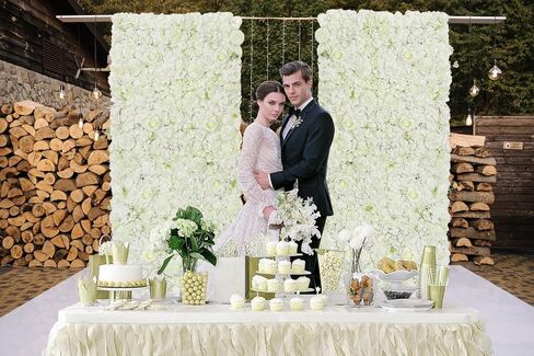Artificial Rose Flower Wall Backdrop Champagne 5ftx3.74ft Wedding 3D Floral Wall Background for Bridal Shower Birthday Party Stage Decorations in Saudi Arabia