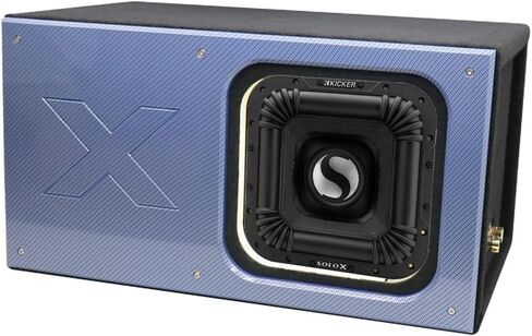 Atrend 12" Kicker Solo X Subwoofer Enclosure - USA Made Premium 1" MDF Construction - Custom Face Plate with Carbon Fiber Pattern - Bracings for Stability - Heavy Duty - Black in Saudi Arabia