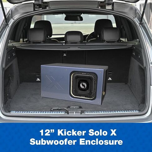 Atrend 12" Kicker Solo X Subwoofer Enclosure - USA Made Premium 1" MDF Construction - Custom Face Plate with Carbon Fiber Pattern - Bracings for Stability - Heavy Duty - Black in Saudi Arabia