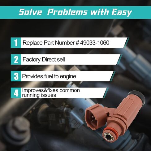 49033-1060 Fuel Injector Nozzle EAT250 For KAWASAKI Brute Force 750 4X4I 2008-2015, Teryx 750 FI 4X4 09-13, Teryx4 LE 2017, Z1000 03-06, ZR1100 Zephyr 1994, ZRX 1100 1999, ZRX 1200R 2001 in Saudi Arabia