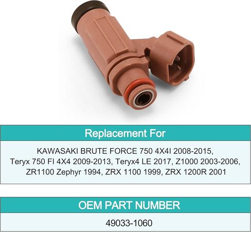 49033-1060 Fuel Injector Nozzle EAT250 For KAWASAKI Brute Force 750 4X4I 2008-2015, Teryx 750 FI 4X4 09-13, Teryx4 LE 2017, Z1000 03-06, ZR1100 Zephyr 1994, ZRX 1100 1999, ZRX 1200R 2001 in Saudi Arabia