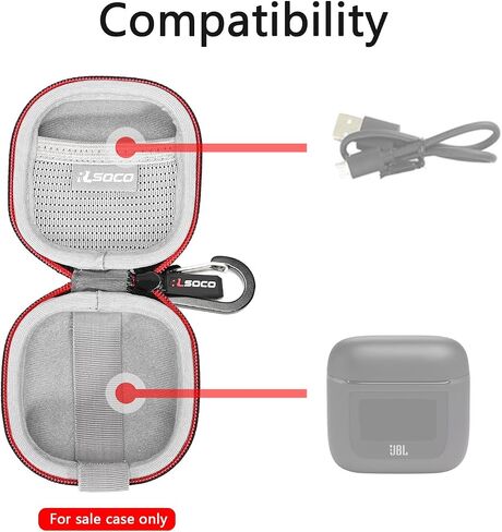 حافظة صلبة RLSOCO لسماعات الأذن JBL Tour Pro 2 True اللاسلكية المانعة للضوضاء - أسود (الجراب فقط) in Saudi Arabia