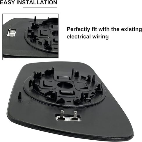 استبدال زجاج مرآة ساخن من جانب الركاب الجديد لسيارة جيب جراند شيروكي 2005-2010 - زجاج مرآة محدب ساخن مع حامل خلفي، استبدل 5142874AA in Kuwait