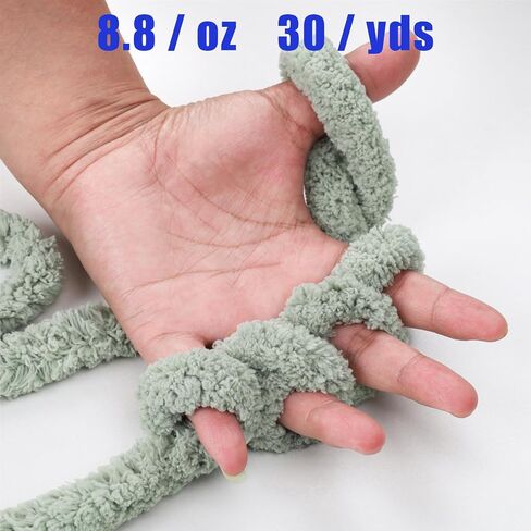 Gray Chunky Yarn, 2 PCS Chunky Chenille Yarn for Hand Knitting, Bulky Thick Chunky Plush Yarn for DIY, Extra Bulky Chunky Yarn for Hand Knitting Blankets (30 Yards, 8.8 Ounces Each) in Saudi Arabia