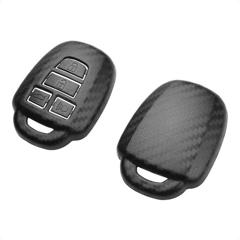 TANGSEN Key Fob Case Cover Compatible with Scion FR-S IQ TC XB Toyota 86 Camry Corolla Highlander Prius C RAV4 Sequoia Tacoma Tundra Yaris 2 3 4 Button Keyless Entry Remote 3D Carbon Fiber ABS Emboss in Saudi Arabia