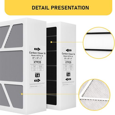 X7935 Furnace Air Filter Replacement Compatible with Lennox X7935 Filter Model HCC14-23 and Honeywell Filter Models FC100A101 And FC200E1011, 20"x20"x5" MERV 16 Filter, 1 Pack in Saudi Arabia