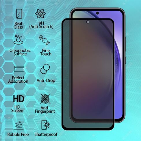 2 Pack for Samsung Galaxy A54 5G Privacy Screen Protector [9H Hardness] HD [Black] Dark Anti Spy Private Tempered Glass Film for Samsung Galaxy A54 5G in Kuwait