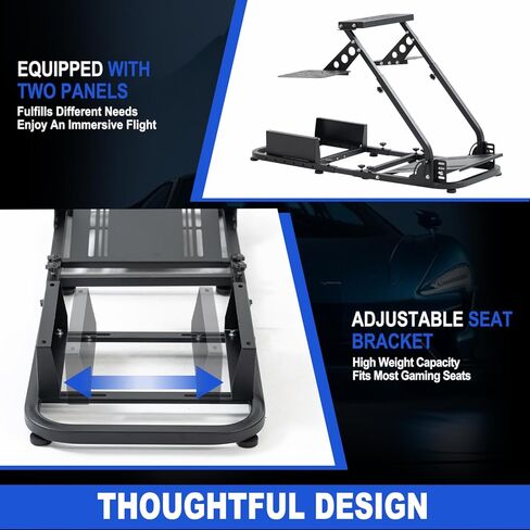 Anman Versatile Flight Sim Stand Pro يناسب Logitech Thrustmaster G29، G920، G923، X52، G PRO، T16000، T248x، T80، T300، قمرة قيادة محاكي تثبيت عجلة السباق، الإلكترونيات غير متضمنة in Kuwait