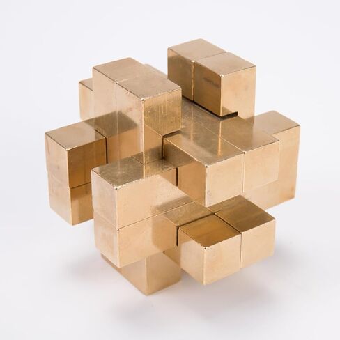 النحاس لوبان قفل لغز مكعب ألعاب الدماغ، الألغاز دعابة الدماغ للأطفال البالغين، ألعاب العقل ثلاثية الأبعاد لغز مكعب، ألعاب المنطق التعليمية سطح المكتب (12 قطعة) in Kuwait
