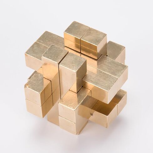 النحاس لوبان قفل لغز مكعب ألعاب الدماغ، الألغاز دعابة الدماغ للأطفال البالغين، ألعاب العقل ثلاثية الأبعاد لغز مكعب، ألعاب المنطق التعليمية سطح المكتب (12 قطعة) in Kuwait
