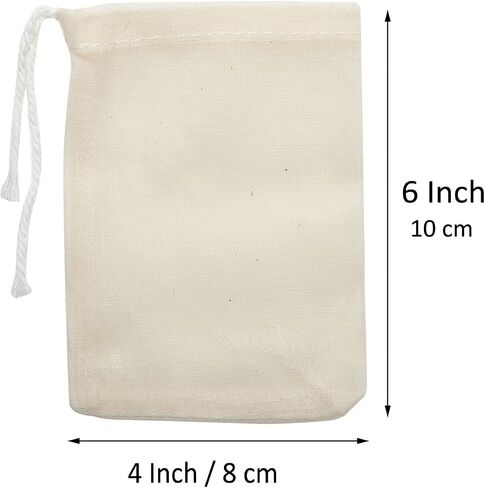 FOCCIUP 50 Pcs 10x12 Inches Cotton Drawstring Bags Reusable Muslin Cotton Bags Sachet Bag Jewelry Pouch for Party Wedding Home Supplies in Saudi Arabia