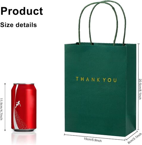 driew Navy Blue Thank You Bags 50 Pack, 5.9 x 3.1 x 8.3'' Navy Blue Thank You Gift Bags Paper Bags with Handles for Retail, Wedding,Party, Shopping in Saudi Arabia