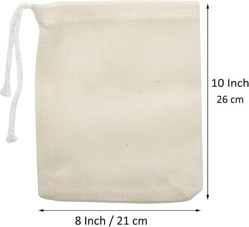 FOCCIUP 50 Pcs 10x12 Inches Cotton Drawstring Bags Reusable Muslin Cotton Bags Sachet Bag Jewelry Pouch for Party Wedding Home Supplies in Saudi Arabia