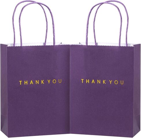 driew Navy Blue Thank You Bags 50 Pack, 5.9 x 3.1 x 8.3'' Navy Blue Thank You Gift Bags Paper Bags with Handles for Retail, Wedding,Party, Shopping in Kuwait