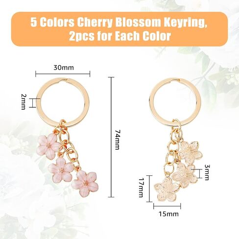 DICOSMETIC Multi-colored Flower Keychains Cute Enamel Key Rings with Dangle Charms for Women Girls Purse Bag Decoration in Saudi Arabia