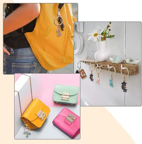 DICOSMETIC Multi-colored Flower Keychains Cute Enamel Key Rings with Dangle Charms for Women Girls Purse Bag Decoration in Saudi Arabia