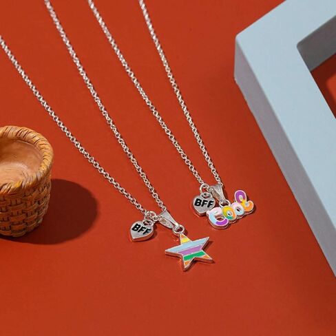 قلادة الصداقة BFF قلادة للفتيات 2/3/4 أفضل صديق قلادة الأخت قلادة الحب القلب قلادة قلادة هدايا عيد ميلاد الأخت للأصدقاء Bestie in Kuwait