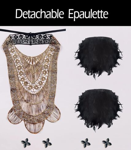 L'VOW Gothic Women Poncho Collar Natural Feather Short Cape Lace Epaulet Shoulder Shrug Wings Halloween Costume in Kuwait