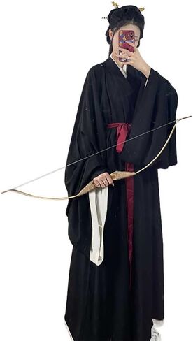 Women's Chinese Traditional Ancient Han Dynasty Hanfu Costume with Belt Halloween Party Long Robe Outfit in Saudi Arabia