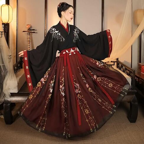 Women's Chinese Traditional Ancient Han Dynasty Hanfu Costume with Belt Halloween Party Long Robe Outfit in Saudi Arabia