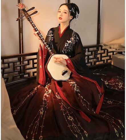 Women's Chinese Traditional Ancient Han Dynasty Hanfu Costume with Belt Halloween Party Long Robe Outfit in Saudi Arabia