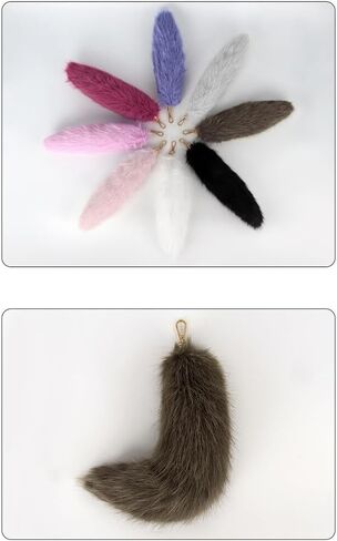Plush Tail Keychain Furry Tail Pendant Keychain Decoration Fluffy Fur Tail Plush Keychain in Saudi Arabia