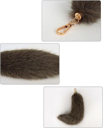 Plush Tail Keychain Furry Tail Pendant Keychain Decoration Fluffy Fur Tail Plush Keychain in Saudi Arabia