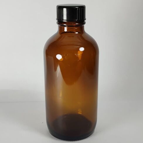 12Pack 4oz (120ml) Boston Glass Bottles. Essential Oil Bottle With Black Poly Cone Lids. For Potion,Juice,Ginger Shots,Oils, Whiskey,Perfume,Aromatherapy,Lab Refillable Sample Vials (Amber) in Saudi Arabia