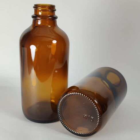 12Pack 4oz (120ml) Boston Glass Bottles. Essential Oil Bottle With Black Poly Cone Lids. For Potion,Juice,Ginger Shots,Oils, Whiskey,Perfume,Aromatherapy,Lab Refillable Sample Vials (Amber) in Saudi Arabia