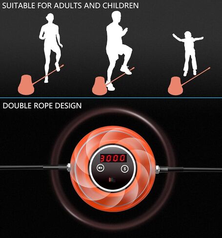 Dcmary Jump Rope Machine, Rechargeable Fitness Jump Ropes, Jumping Rope with Counter, 1-10 Speed Level Exercise Skipping Rope with Remote Control for Kids Women Men in Saudi Arabia