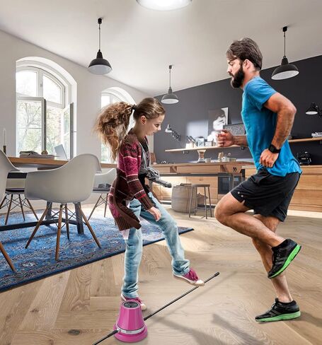 Dcmary Jump Rope Machine, Rechargeable Fitness Jump Ropes, Jumping Rope with Counter, 1-10 Speed Level Exercise Skipping Rope with Remote Control for Kids Women Men in Saudi Arabia