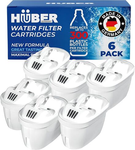 HUBBER Huber 6 Pack Water Filter Replacement, German Quality, Replacement Filters for BWT Pitchers and Huber Dispensers, Technology for Superior Filtration & Taste HU-6WF in Saudi Arabia