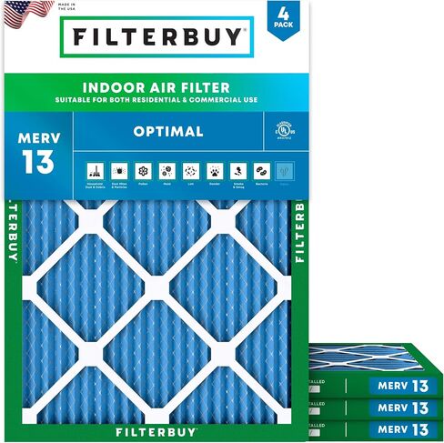 Filterbuy 24x30x1 Air Filter MERV 13 Optimal Defense (4-Pack), Pleated HVAC AC Furnace Air Filters Replacement (Actual Size: 23.88 x 29.88 x 0.75 Inches) in Saudi Arabia