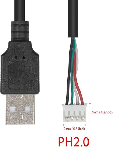 كابل Duttek USB إلى PH2.0، كابل بيانات PH2.0 أنثى إلى USB 2.0 ذكر إلى 4 دبابيس 30 سم/12 بوصة in Saudi Arabia