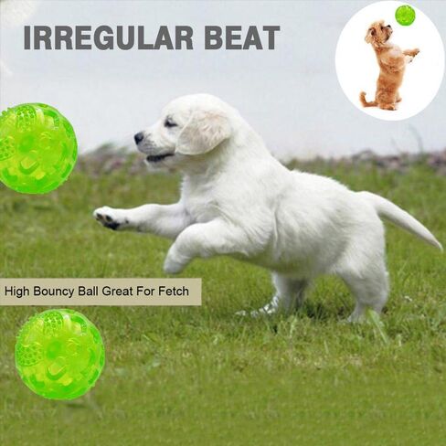 Dog Squeaky Ball, Pet Squeak Chew Bouncy Rubber Toy Balls for Small Large Dogs Indestructible Exercise Training Playing (3 Balls) in Saudi Arabia