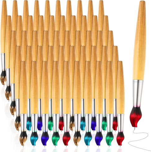 50 Pcs Bamboo Brush Shape Ballpoint Pen Retractable Paintbrush Pens Paint Brush Shaped Novelty Pens Art Teacher Gifts Paintbrush Ink Pens for Art Activity School Stationery Halloween, 5 Colors in Saudi Arabia